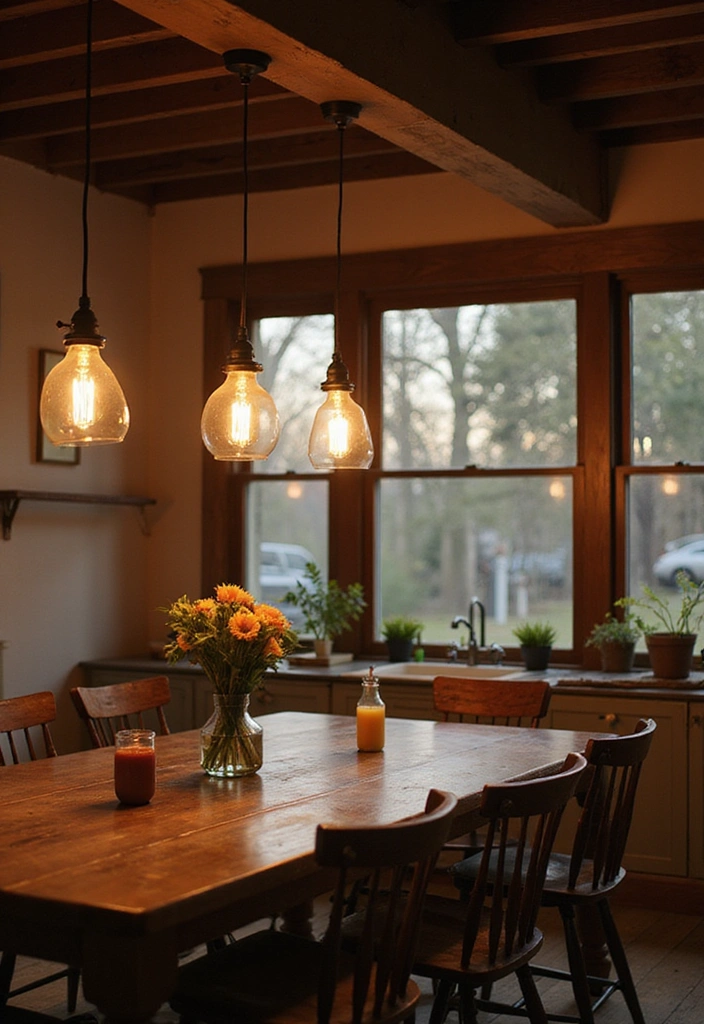 15 Timeless Kitchen Ideas That Blend Vintage Charm with Modern Elegance (Must-See #8!) - 10. Pendant Lighting with Vintage Flair