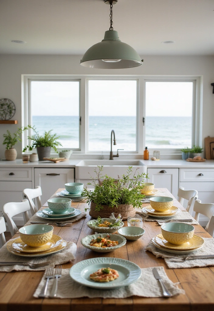 20 Stunning Small Beach House Kitchen Coastal Style Ideas You Can't Miss! - 19. Charming Table Settings