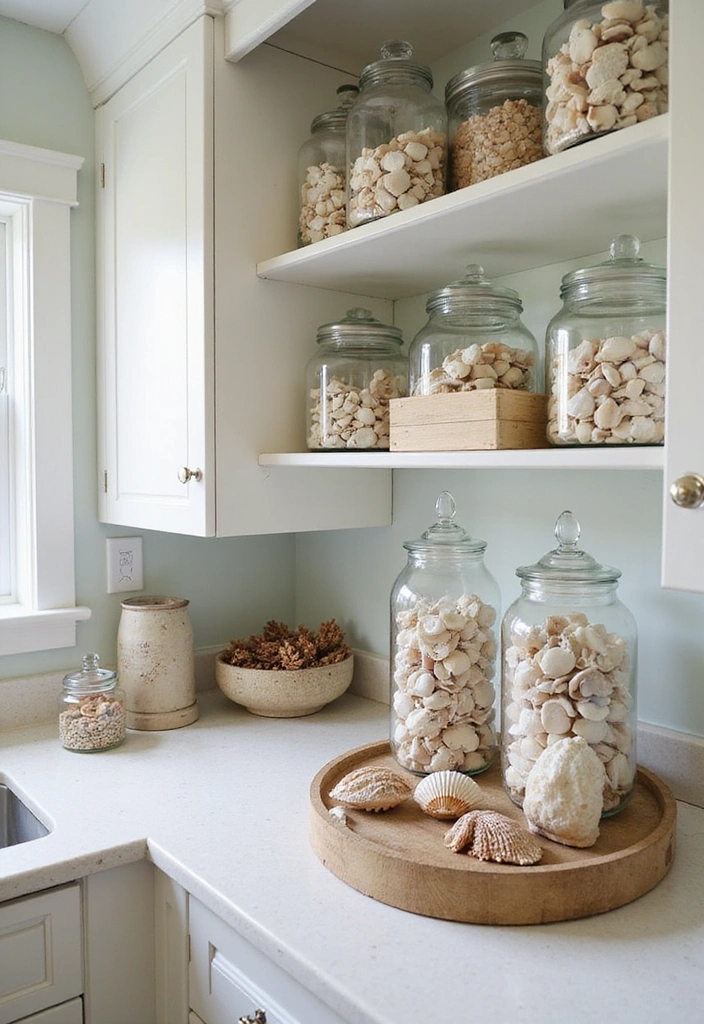20 Charming Small Coastal Cottage Kitchens to Spark Your Decor Dreams! - 4. Seashell and Coral Decor