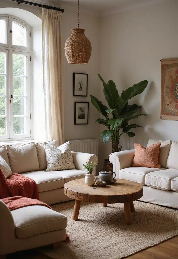 20 Boho Modern Living Room Inspirations That Add Warmth to Your Home! - 12. Comfort through Curves