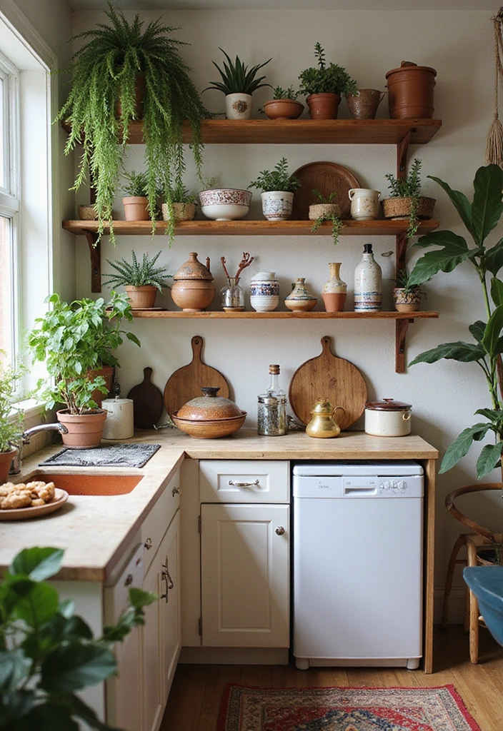 10 Hacks to Maximize Style in Your Small Bohemian Kitchen with Plants - 9. Add a Touch of Whimsy