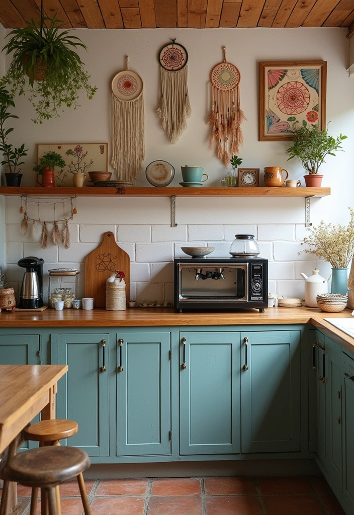 22 Boho Coffee Bar Decor Ideas to Create Your Own Cozy Café at Home! - 6. Whimsical Artwork