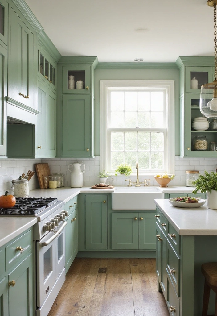 20 Vintage Sage Green Kitchen Ideas That Embody Timeless Charm! - 13. Sage Green and White Combo