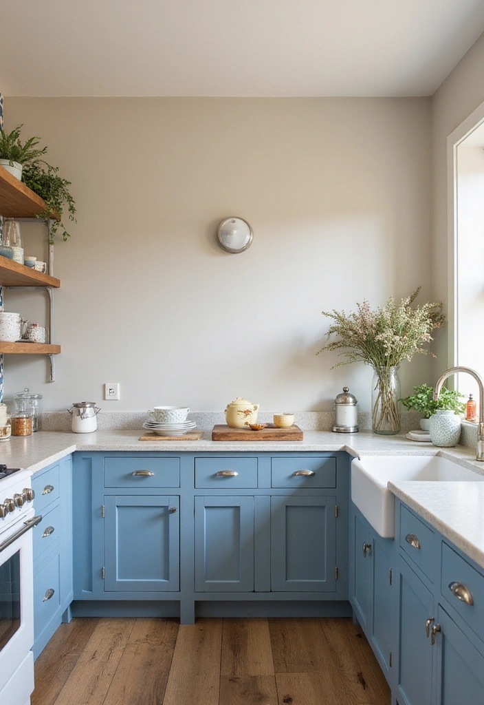 How to Infuse Modern Charm into Your Small Blue French Country Kitchen - 8. Select Artistic Wall Colors