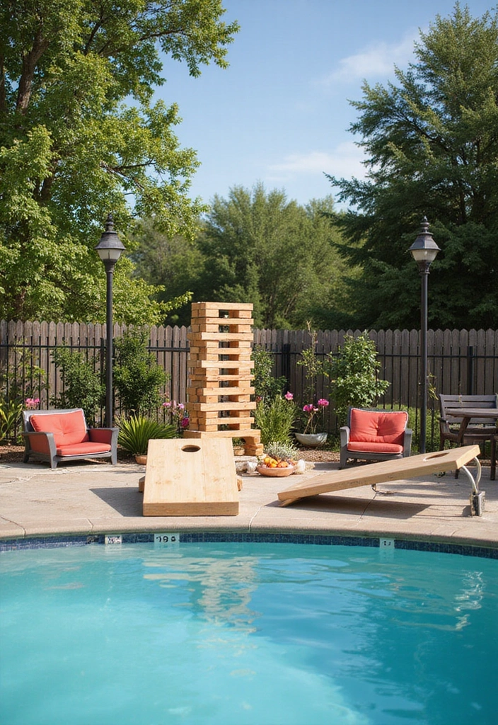 27 Budget-Friendly Backyard Pool & Patio Ideas That Will Transform Your Summer! - 15. Outdoor Games Area
