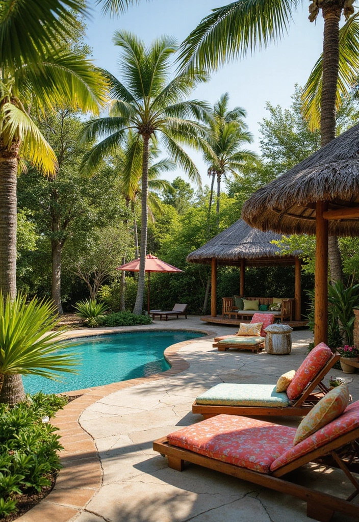 20 Stunning Modern Backyard Patio Designs That Will Transform Your Outdoor Space! - 5. Tropical Paradise