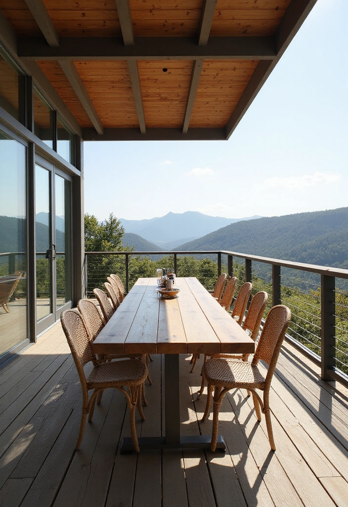 20 Outdoor Kitchen Deck Ideas That Will Wow Your Guests at Every Gathering! - 8. Open-Air Dining with Stunning Views