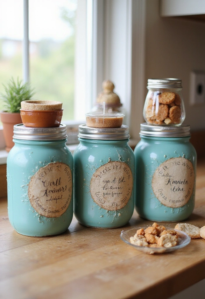 20 Budget-Friendly Kitchen Counter Corner Decor Ideas You Can DIY! - 3. DIY Kitchen Canisters