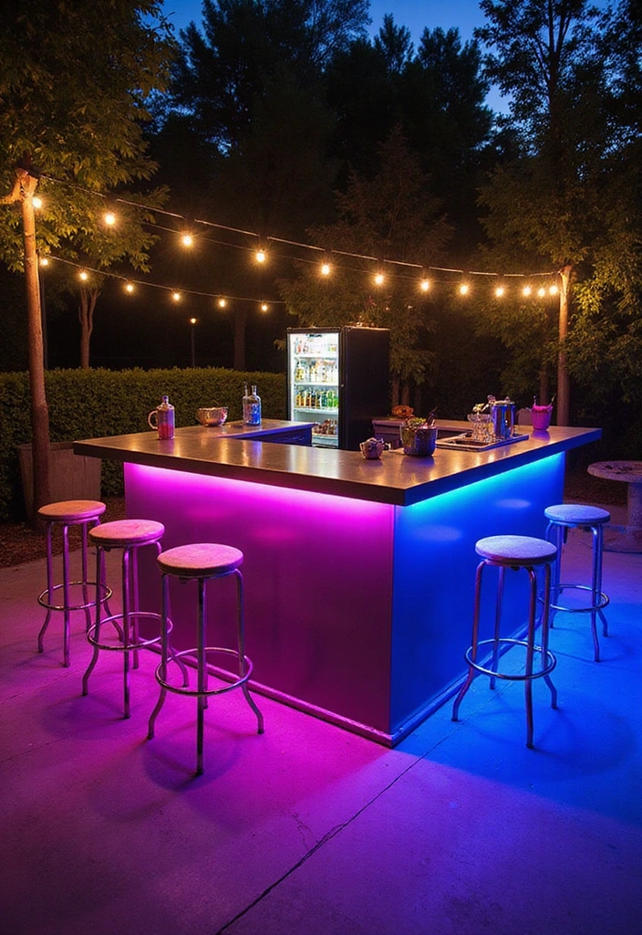 18 Dreamy Outdoor Kitchen Islands Perfect for Summer Gatherings (You Must See #16!) - 9. Outdoor Bar Island