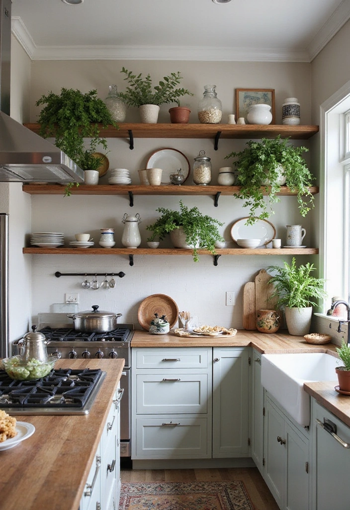 The Ultimate Guide to Creating a Cozy Old Cottage Kitchen with Farmhouse Style - 4. Embrace Open Shelving