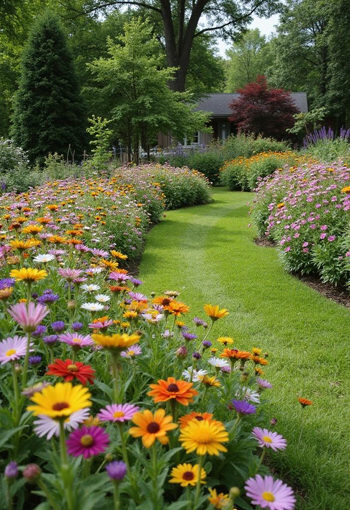 22 Rustic Sloped Backyard Landscaping Ideas on a Budget You Can't Miss! - 6. Wildflower Gardens