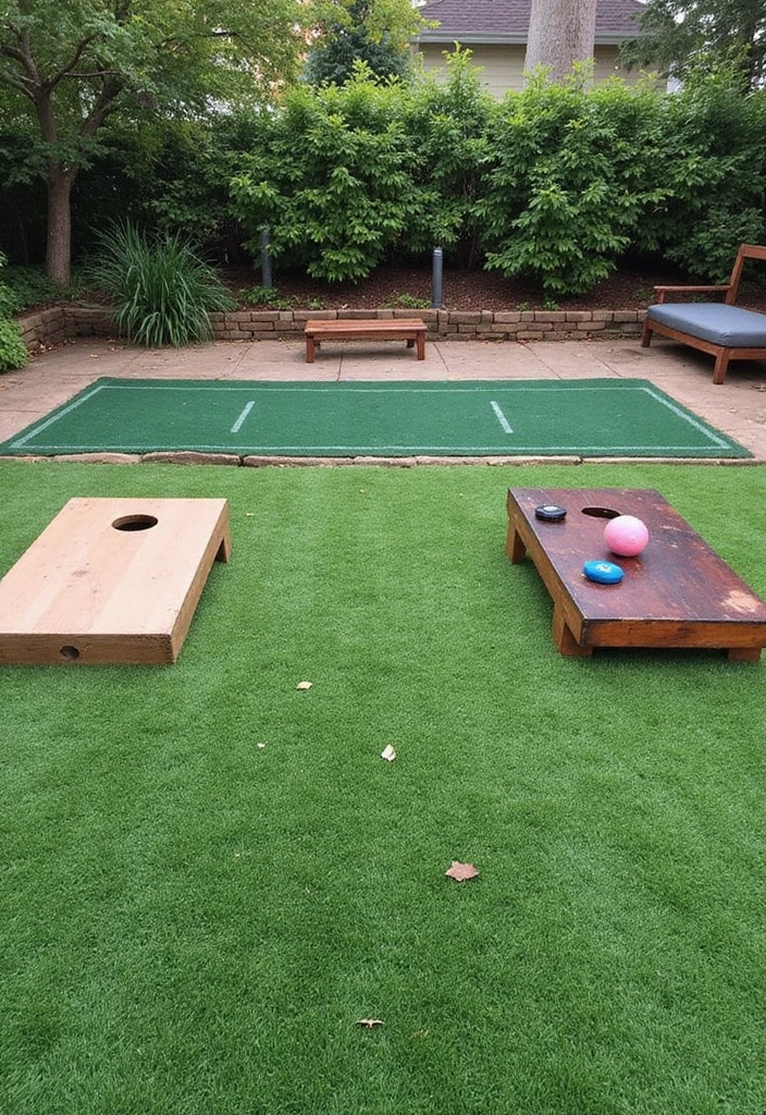 20 Creative Large Backyard Layouts That Will Make You Want to Host Every Weekend! - 11. Outdoor Game Area