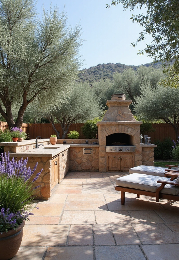18 Dreamy Outdoor Kitchen Islands Perfect for Summer Gatherings (You Must See #16!) - 3. Mediterranean Oasis