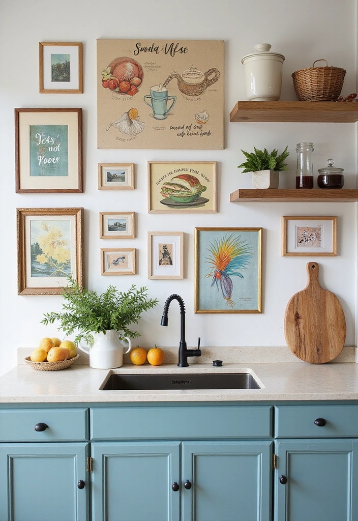 20 Budget-Friendly Kitchen Counter Corner Decor Ideas You Can DIY! - 14. DIY Wall Art