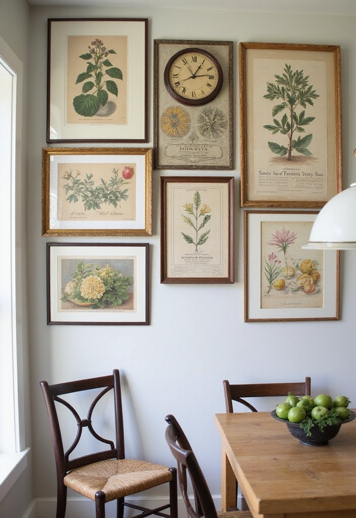 How to Maximize Style and Space in Your Small Vintage Country Kitchen - 14. Vintage Wall Art for Personality