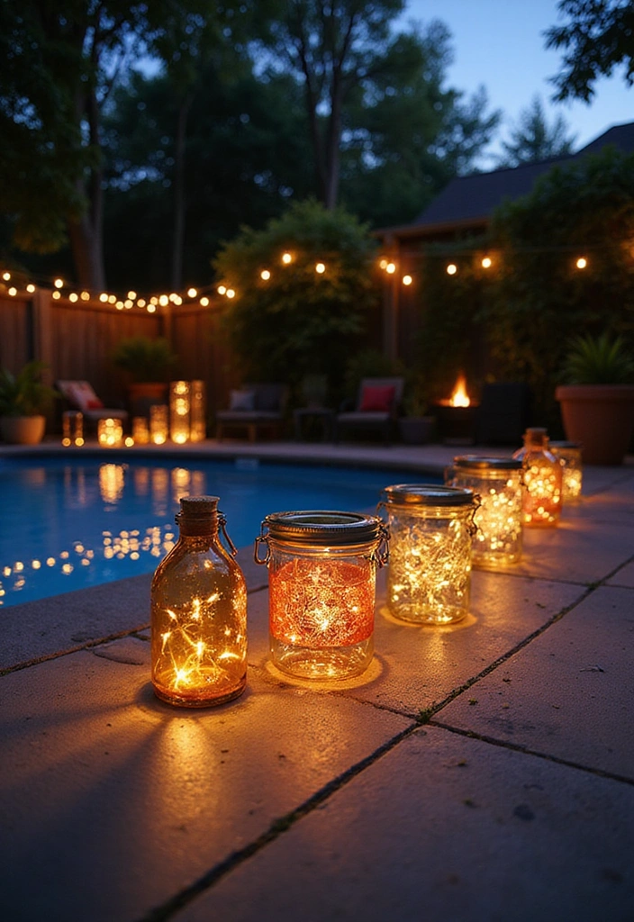 27 Budget-Friendly Backyard Pool & Patio Ideas That Will Transform Your Summer! - 19. DIY Firefly Jars