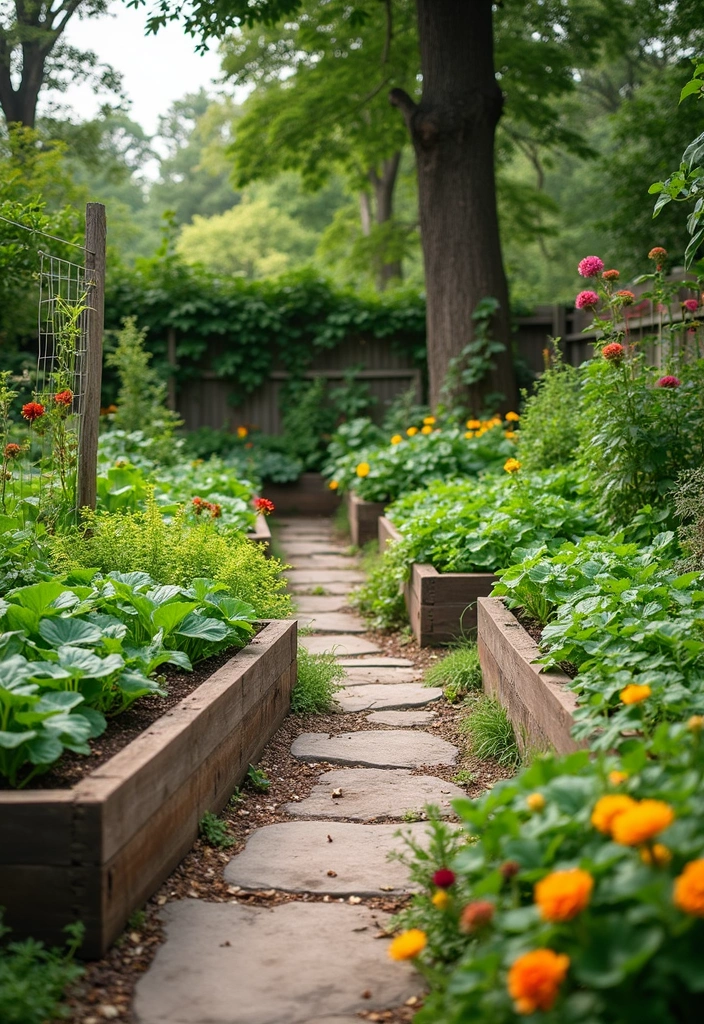 20 Creative Large Backyard Layouts That Will Make You Want to Host Every Weekend! - 5. Vibrant Vegetable Garden