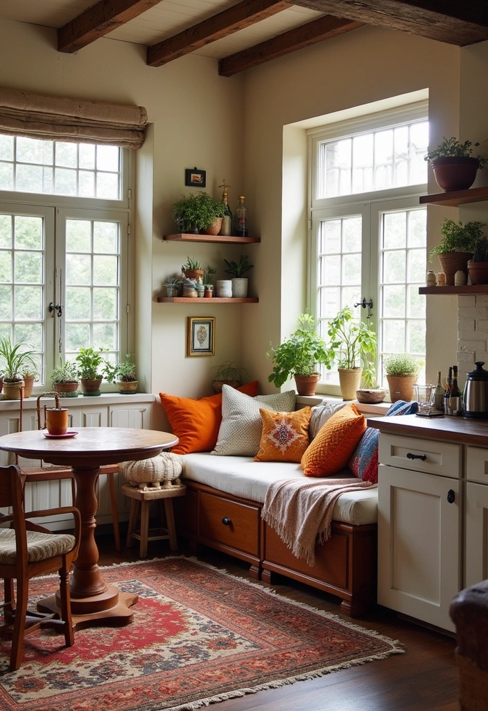 22 Boho Coffee Bar Decor Ideas to Create Your Own Cozy Café at Home! - 8. Layered Textiles
