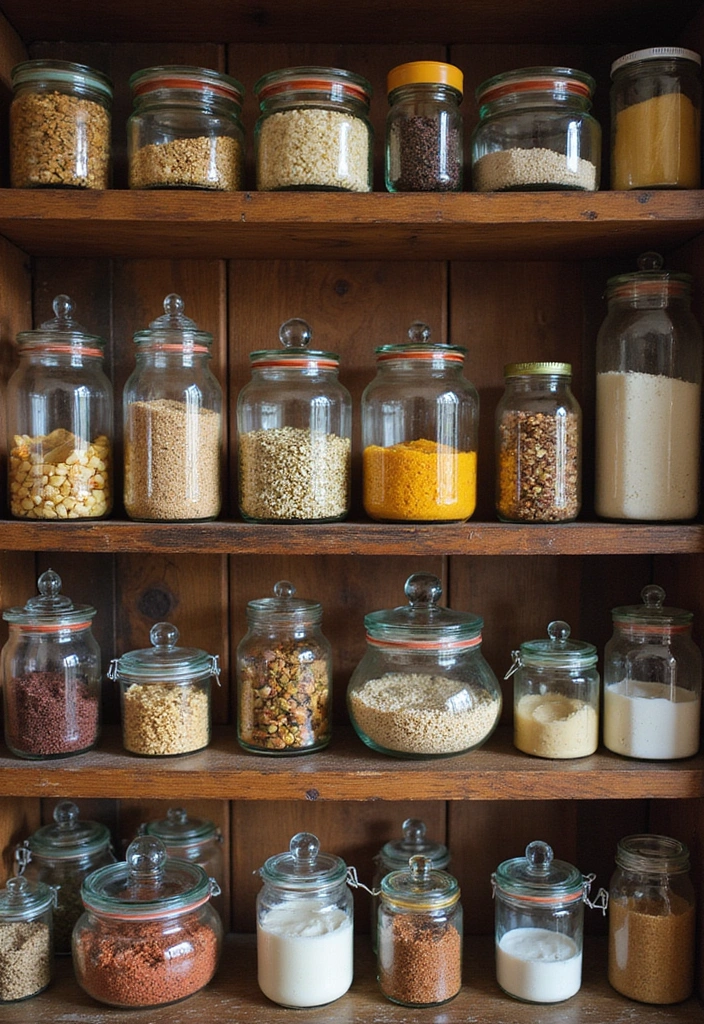How to Maximize Style and Space in Your Small Vintage Country Kitchen - 11. Utilize Vintage Glass Jars for Storage