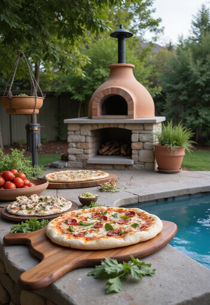 16 Genius Small Outdoor Kitchen Ideas for Pool Areas That Maximize Fun! - 4. Pizza Oven Paradise