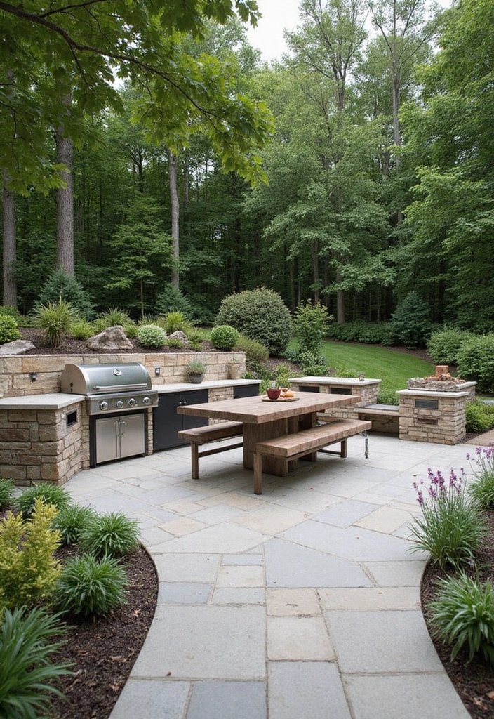 20 Creative Large Backyard Layouts That Will Make You Want to Host Every Weekend! - 3. Outdoor Kitchen Paradise
