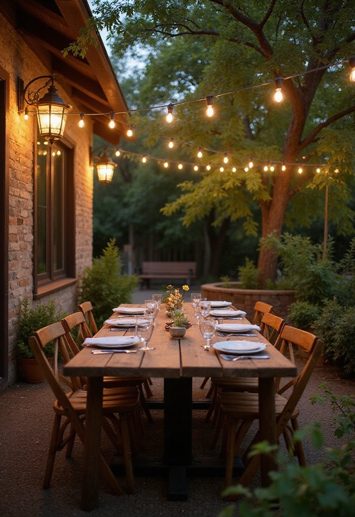 20 Cozy Rustic Backyard Landscaping Ideas That Will Transform Your Outdoor Space! - 18. Outdoor Dining Area
