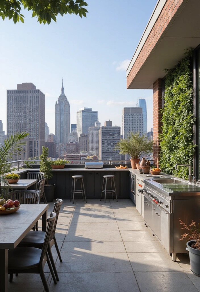 20 Outdoor Kitchen Deck Ideas That Will Wow Your Guests at Every Gathering! - 9. Chic Rooftop Deck Experience