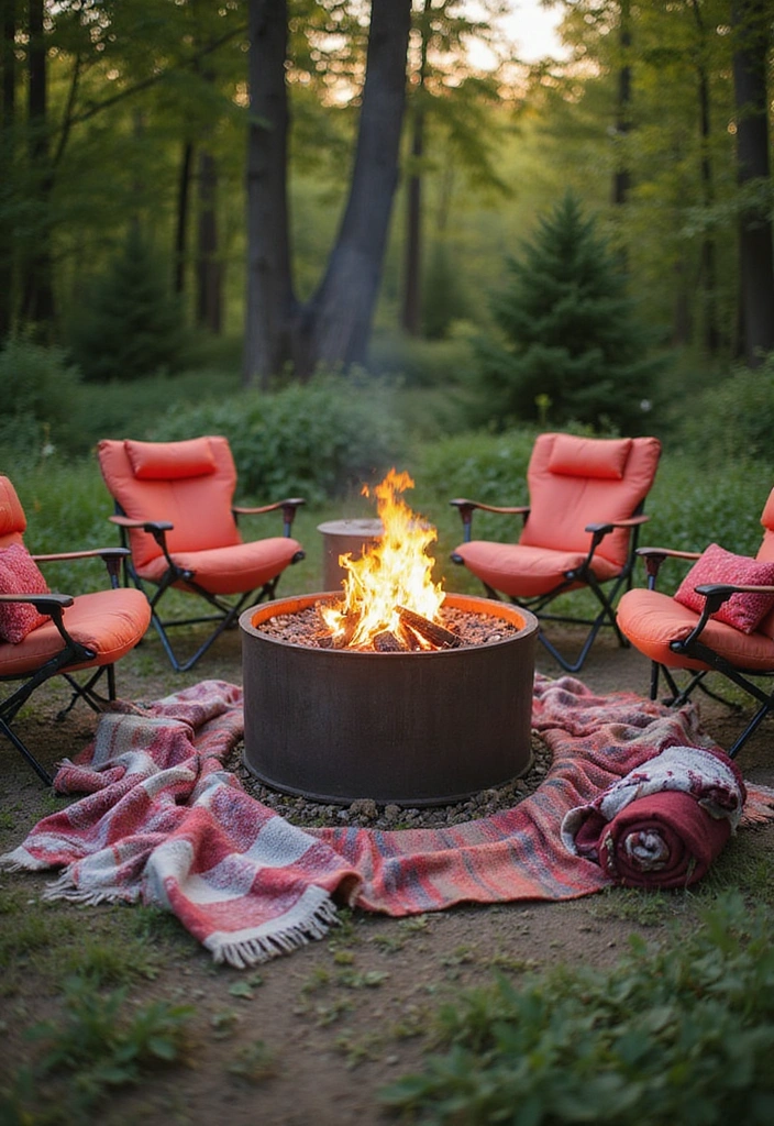 20 Cozy Outdoor Fire Pit Seating Area Ideas That Will Make You Want to Live Outside! - 19. Portable Fire Pit Seating Area