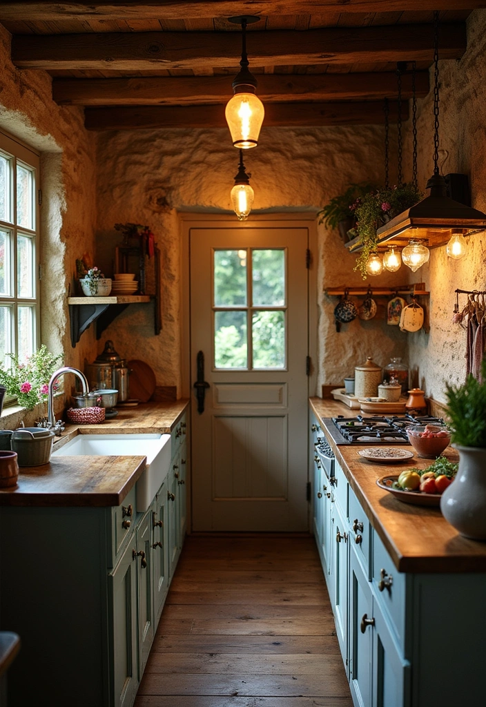 The Ultimate Guide to Creating a Cozy Old Cottage Kitchen with Farmhouse Style - 6. Install Vintage Lighting Fixtures