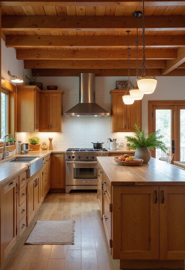 19 Cozy French Chateau Kitchen Inspirations to Elevate Your Cooking Space! - 14. The Warmth of Wooden Accents