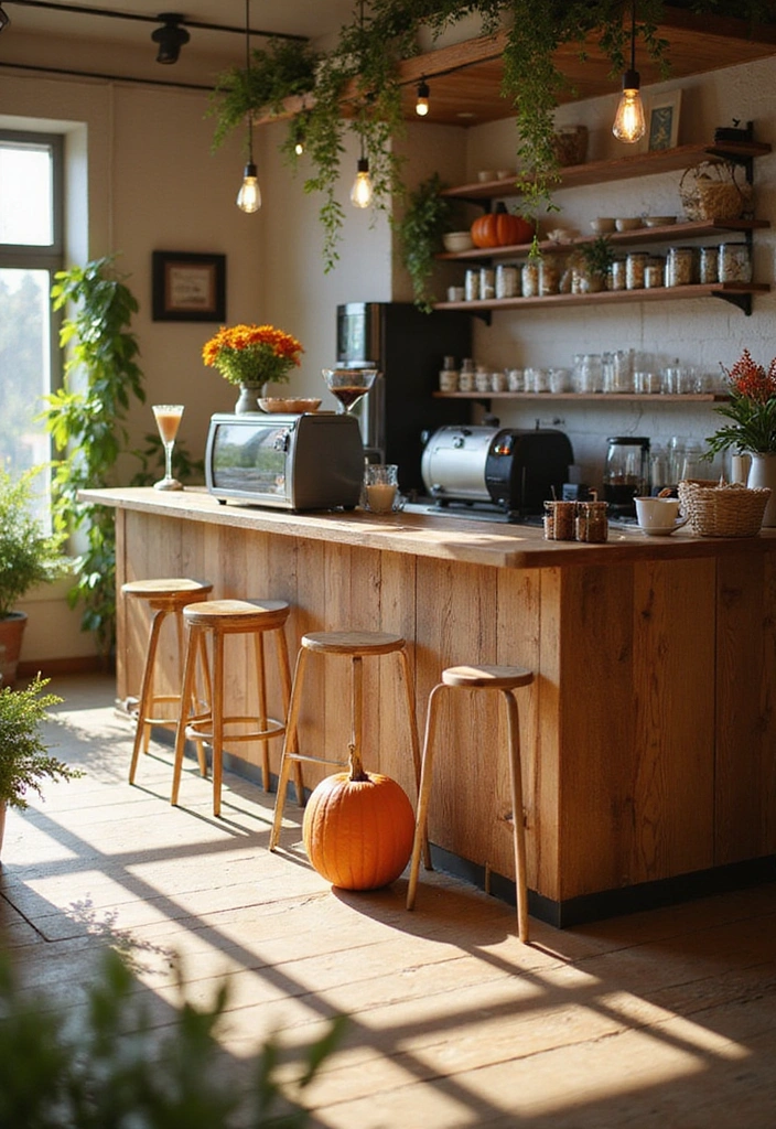 22 Boho Coffee Bar Decor Ideas to Create Your Own Cozy Café at Home! - 18. Seasonal Decor Change