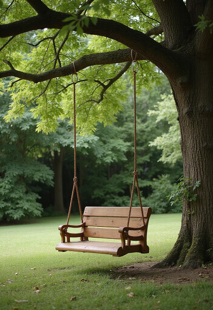 20 Cozy Rustic Backyard Landscaping Ideas That Will Transform Your Outdoor Space! - 12. Tree Swing