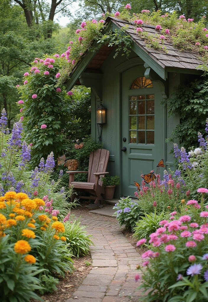 20 Whimsical Cottagecore Backyard Ideas That'll Make You Want to Live Outside! - 10. Butterfly Garden Corner