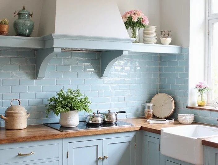 How to Infuse Modern Charm into Small Blue French Country Kitchen