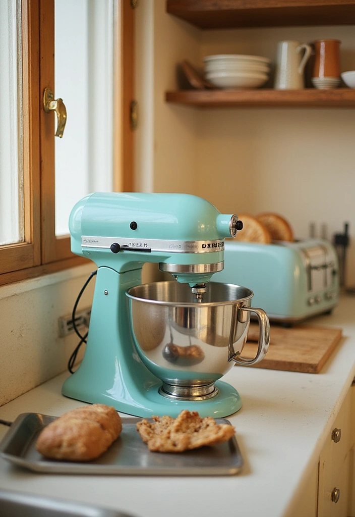 How to Maximize Style and Space in Your Small Vintage Country Kitchen - 12. Retro Appliances for a Fun Focal Point