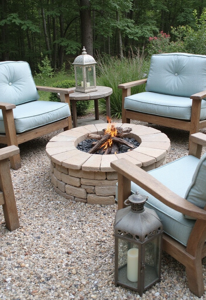 20 Cozy Outdoor Fire Pit Seating Area Ideas That Will Make You Want to Live Outside! - 7. Coastal-Inspired Fire Pit Area