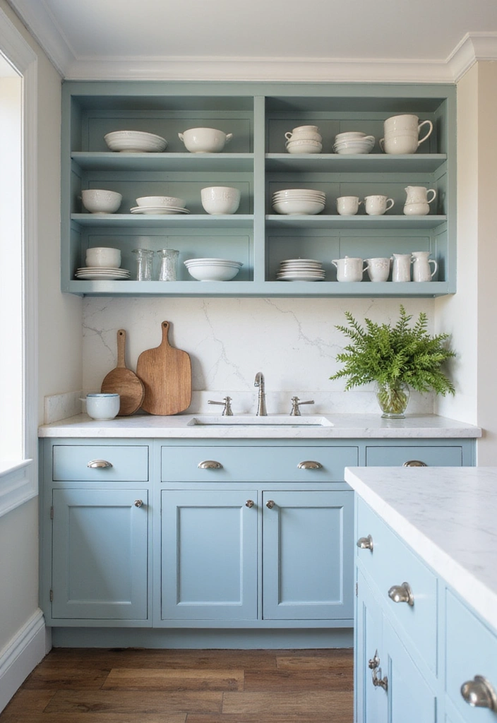 How to Infuse Modern Charm into Your Small Blue French Country Kitchen - 1. Embrace Soft Blue Hues