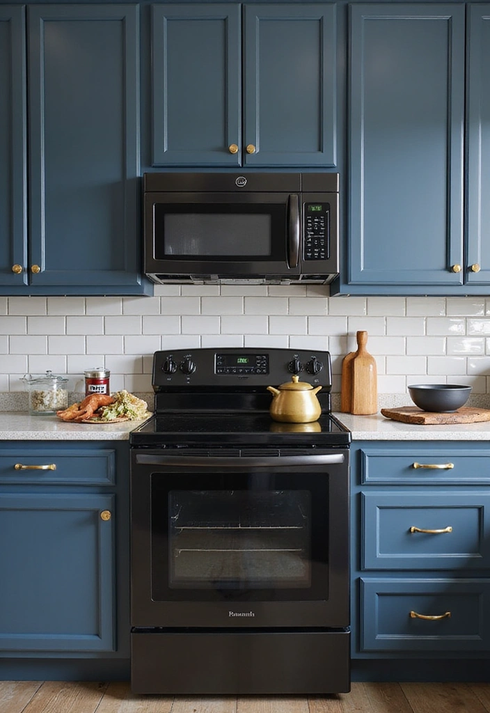 How to Infuse Modern Charm into Your Small Blue French Country Kitchen - 2. Mix in Modern Hardware