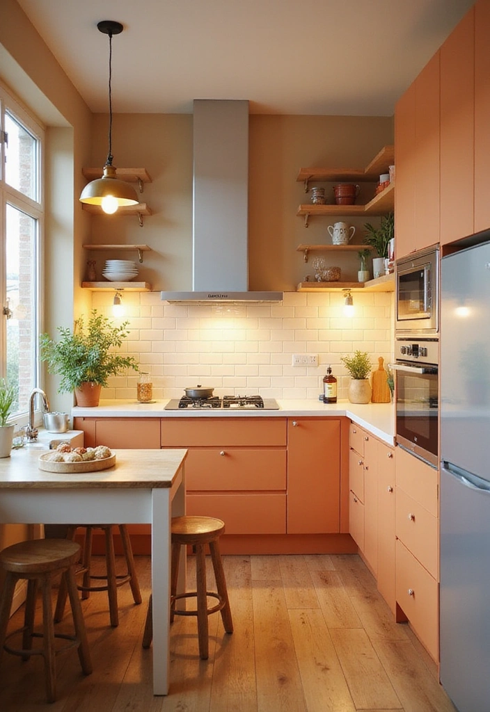 14 Small One Side Kitchen Ideas for Maximum Organization and Efficiency! - 6. Use of Color and Lighting