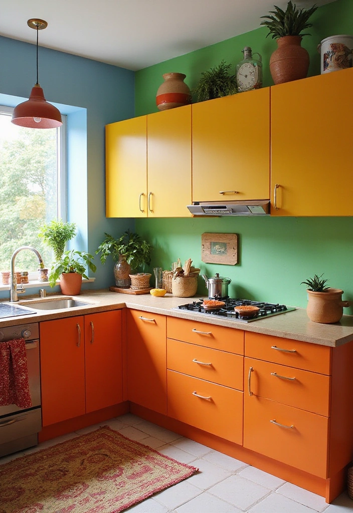 20 Inspiring Small L Shape Kitchen Ideas You Need to See to Believe! - 3. Bold Color Statements