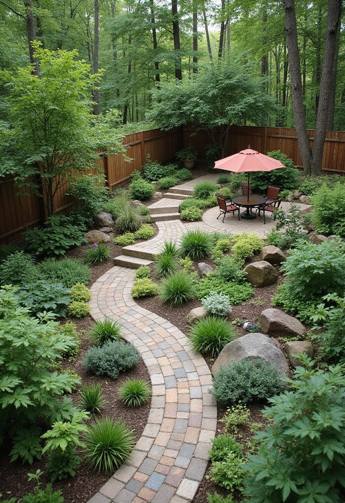 15 Nature-Inspired Wooded Backyard Landscape Designs You’ll Want to Copy ASAP! - 12. Multi-Level Terracing