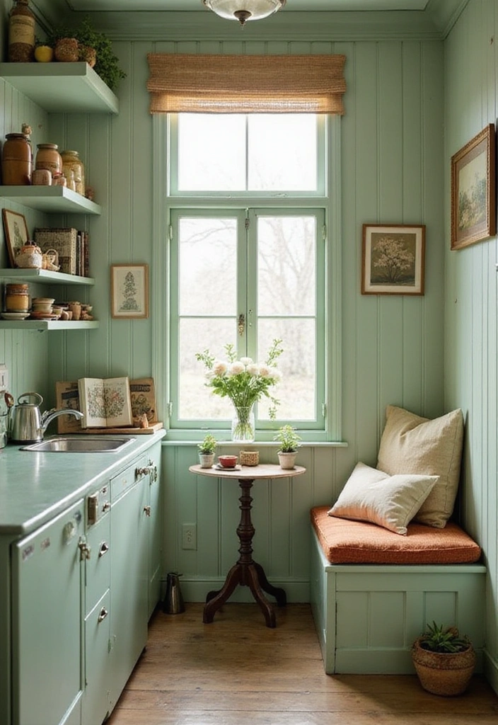 20 Vintage Sage Green Kitchen Ideas That Embody Timeless Charm! - 20. Cozy Reading Nook