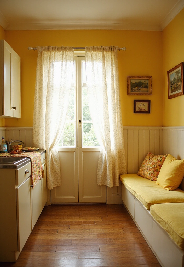 12 Vintage Yellow Farmhouse Kitchen Ideas That Will Brighten Your Home! - 7. Textiles and Fabrics