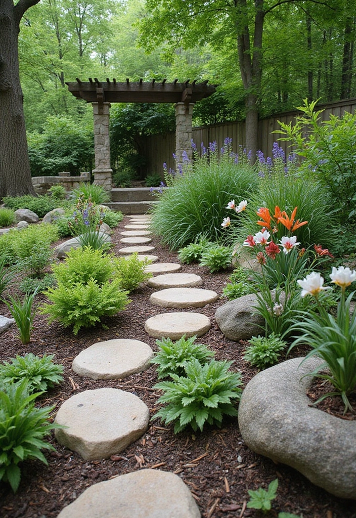 15 Nature-Inspired Wooded Backyard Landscape Designs You’ll Want to Copy ASAP! - 3. Woodland Garden Beds