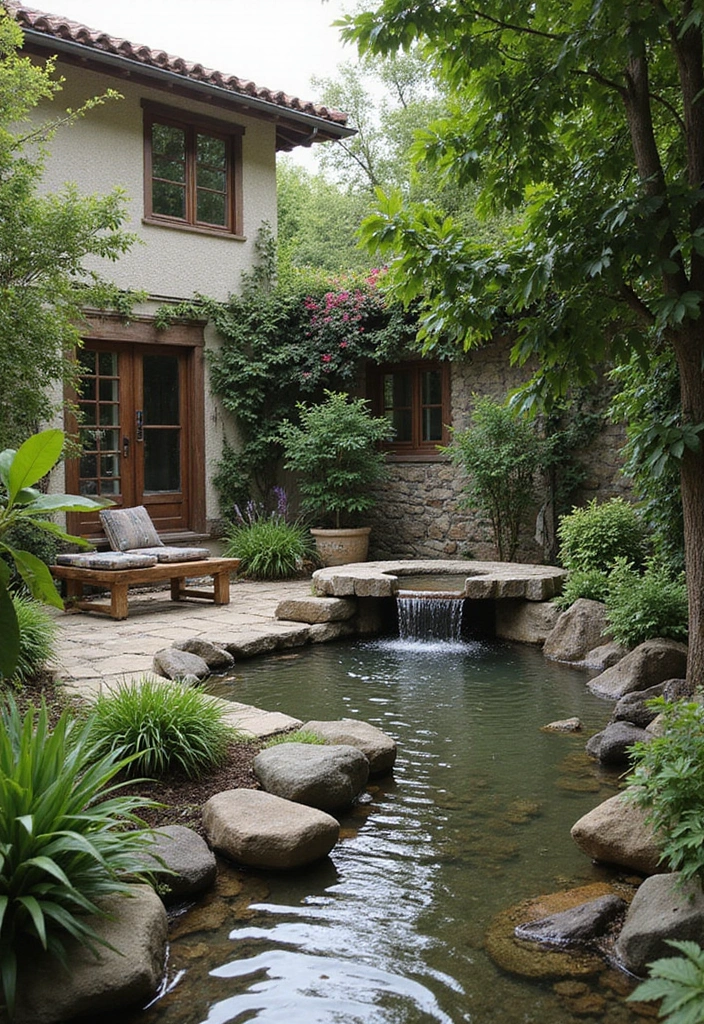 20 Cozy Rustic Backyard Landscaping Ideas That Will Transform Your Outdoor Space! - 11. Water Features