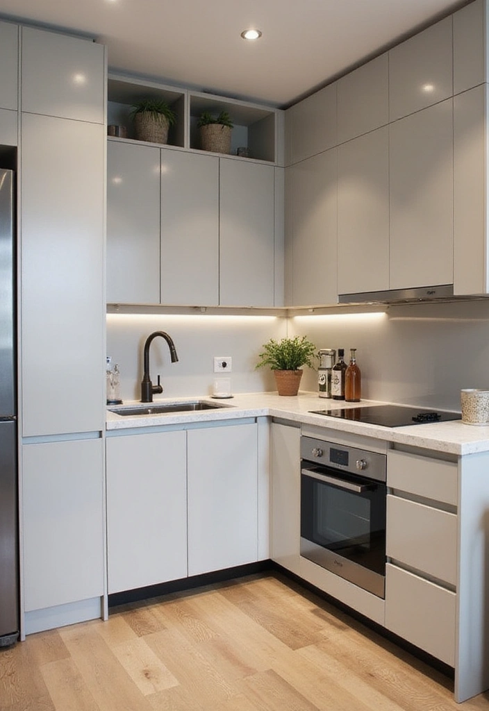 20 Inspiring Small L Shape Kitchen Ideas You Need to See to Believe! - 20. Trendy Fixtures