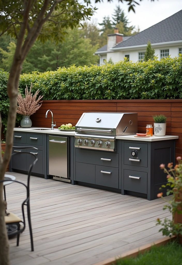 20 Outdoor Kitchen Deck Ideas That Will Wow Your Guests at Every Gathering! - 16. Outdoor Kitchen with Smart Technology