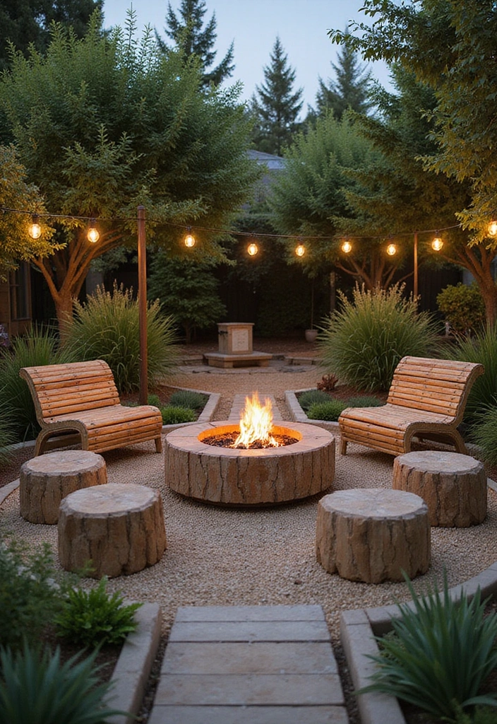 20 Cozy Outdoor Fire Pit Seating Area Ideas That Will Make You Want to Live Outside! - 13. Eco-Friendly Fire Pit Area