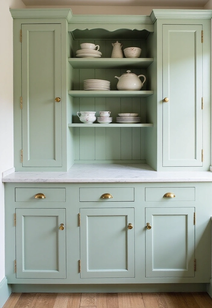 20 Vintage Sage Green Kitchen Ideas That Embody Timeless Charm! - 1. Sage Green Shaker Cabinets