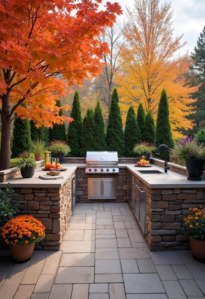 20 Outdoor Kitchen Deck Ideas That Will Wow Your Guests at Every Gathering! - 20. Seasonal-Themed Kitchen Deck